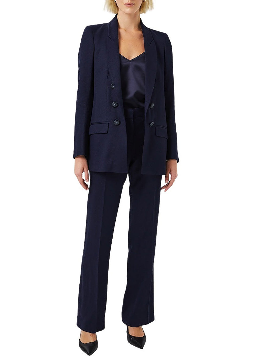 Veste longue double toile - Marine