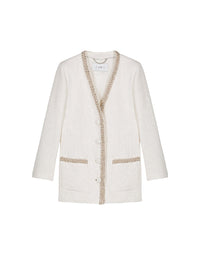 Long textured jacket - Off-white