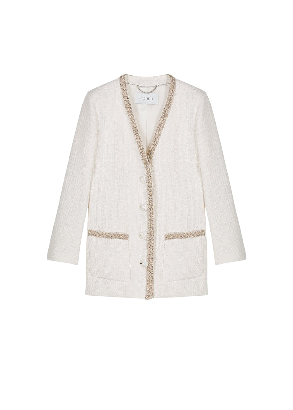 Long textured jacket - Off-white