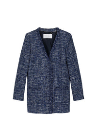 Veste longue poche plaque - Marine