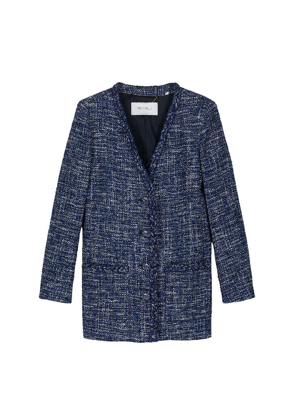 Veste longue poche plaque - Marine