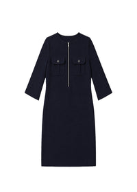 Short zip-up dress - Navy
