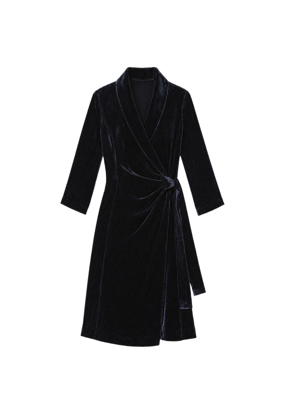 Velvet wrap dress - Navy