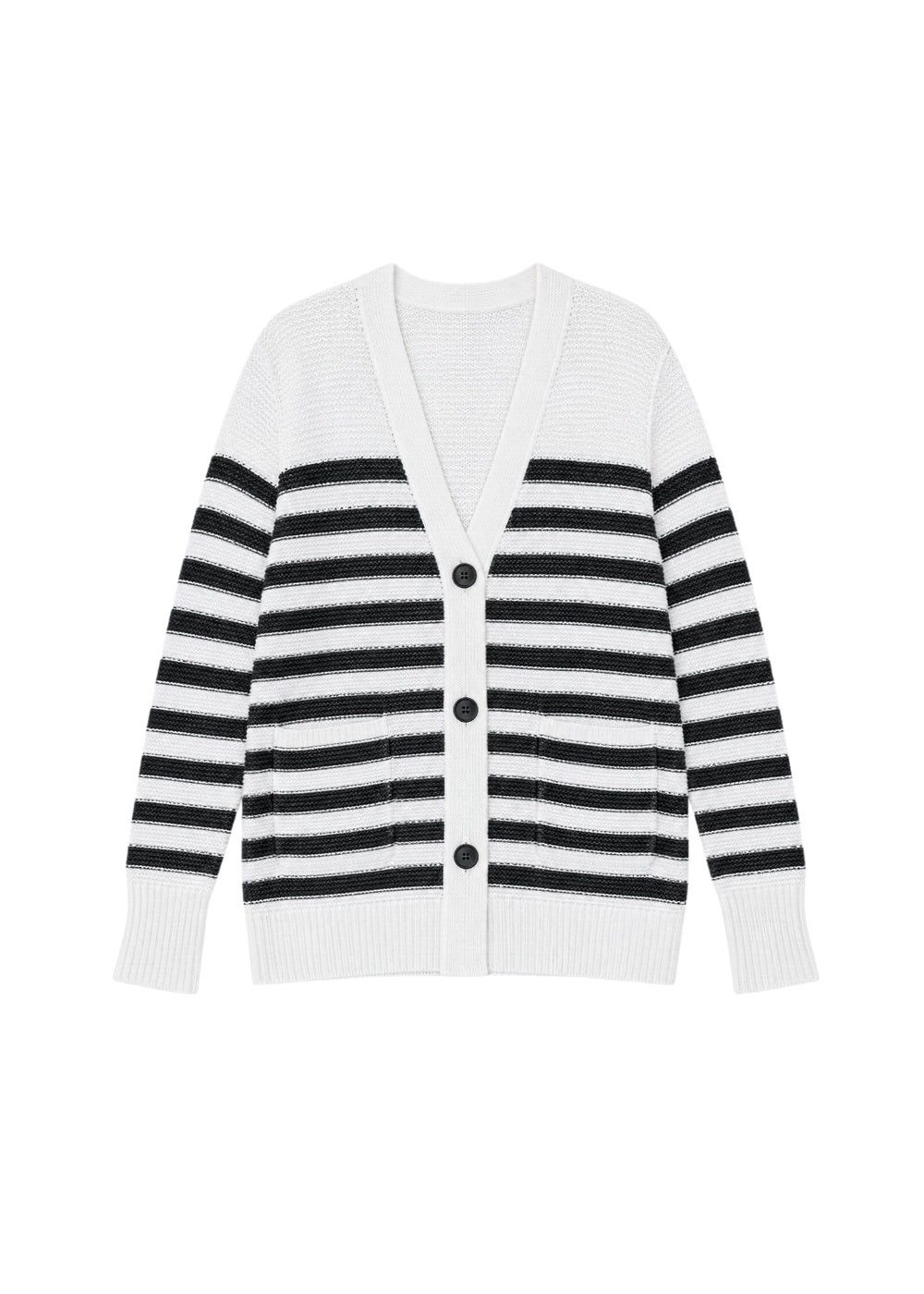 Striped linen cardigan - Beige