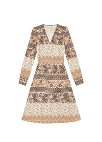 Robe à motif fleuri - Beige