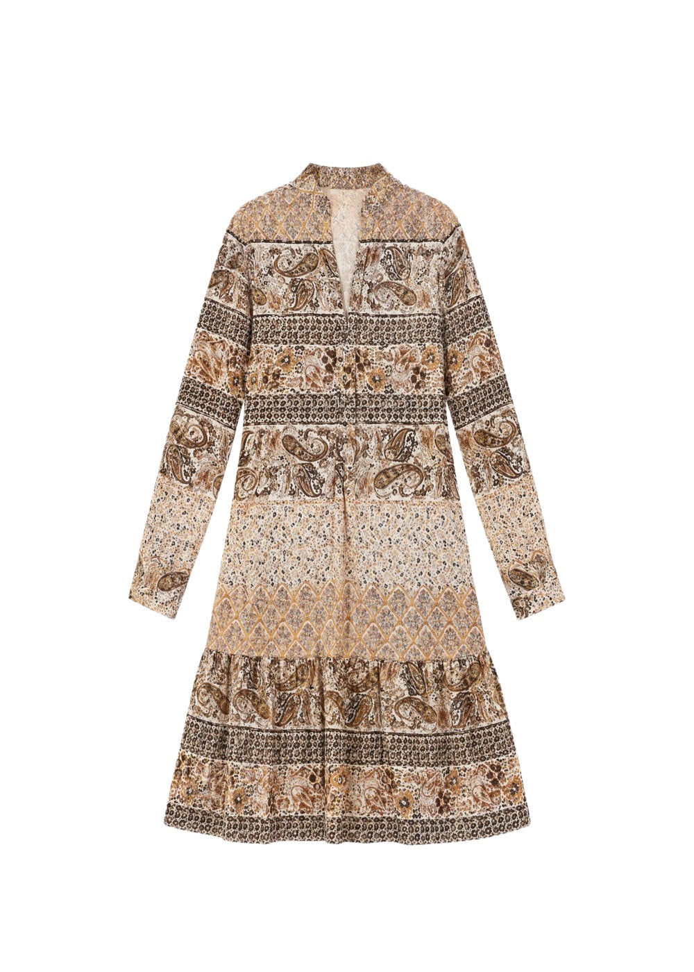 Robe Mira fluide à motif fleuri - Beige