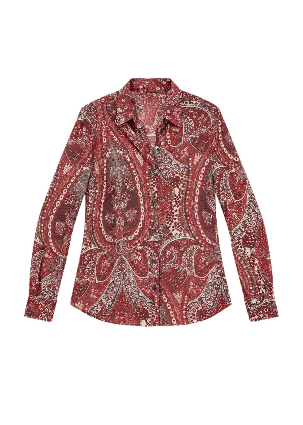 Chemise à motif jacquard - Grenat