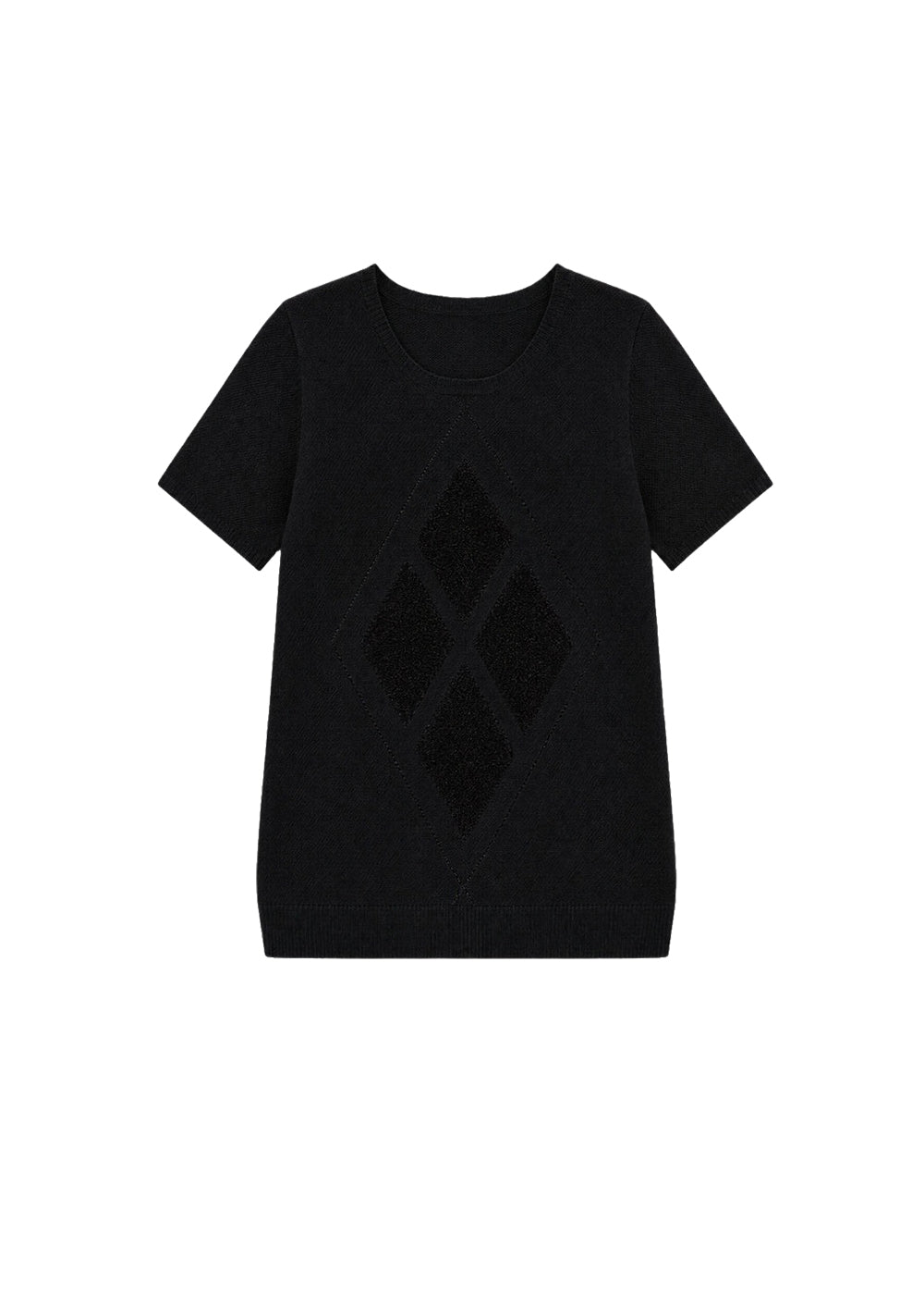 Pull à manches courtes en laine - Noir
