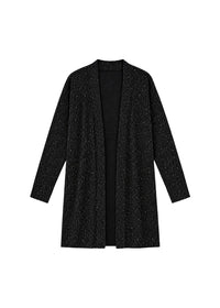 Long sequinned cashmere cardigan - Black