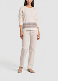 Jacquard-striped cashmere jumper - Off-white
