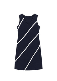 Short striped dress - Navy