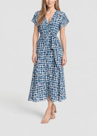 Robe à imprimé graphique - Bleu