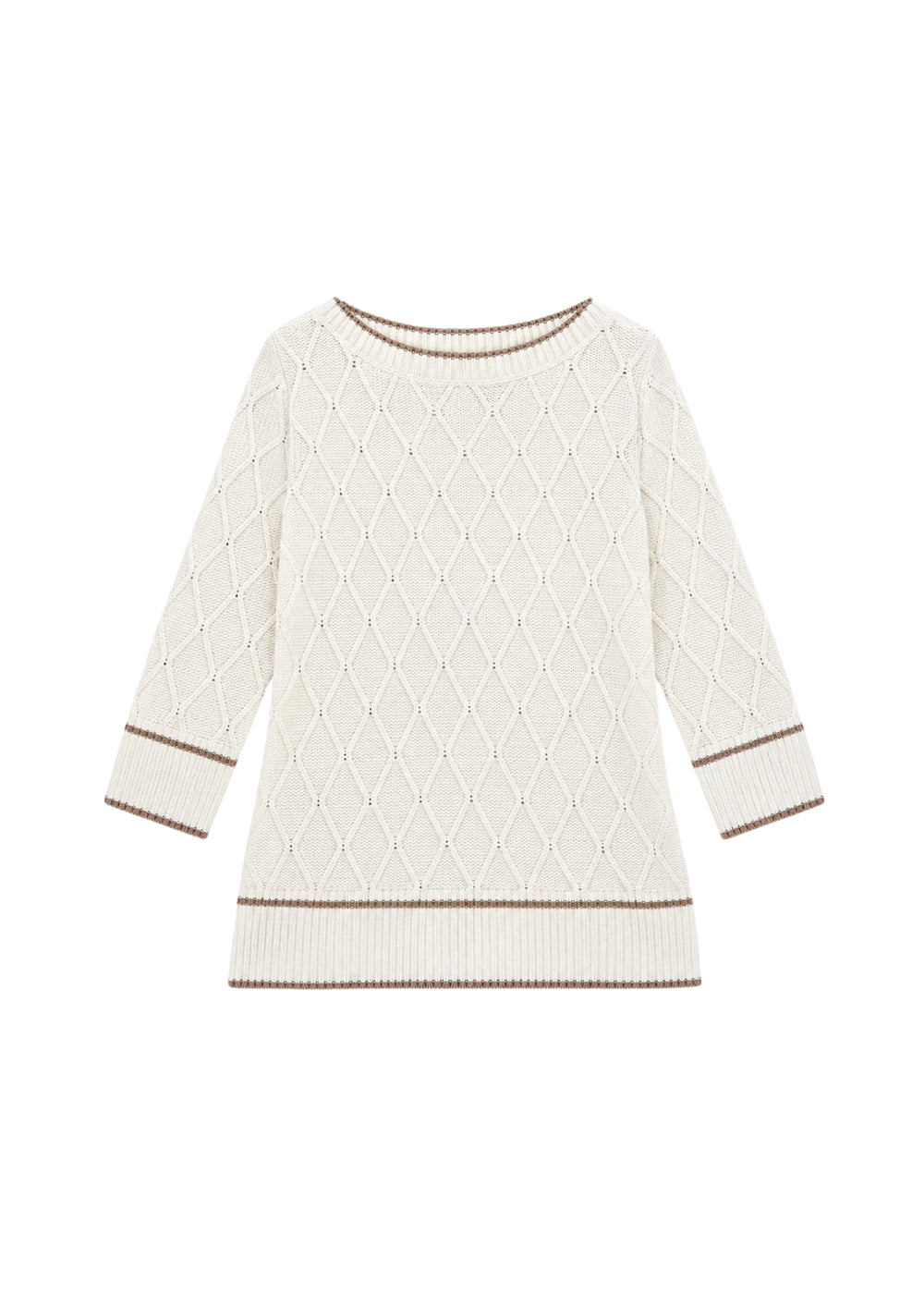 Silk jumper with contrasting trim - Off-white