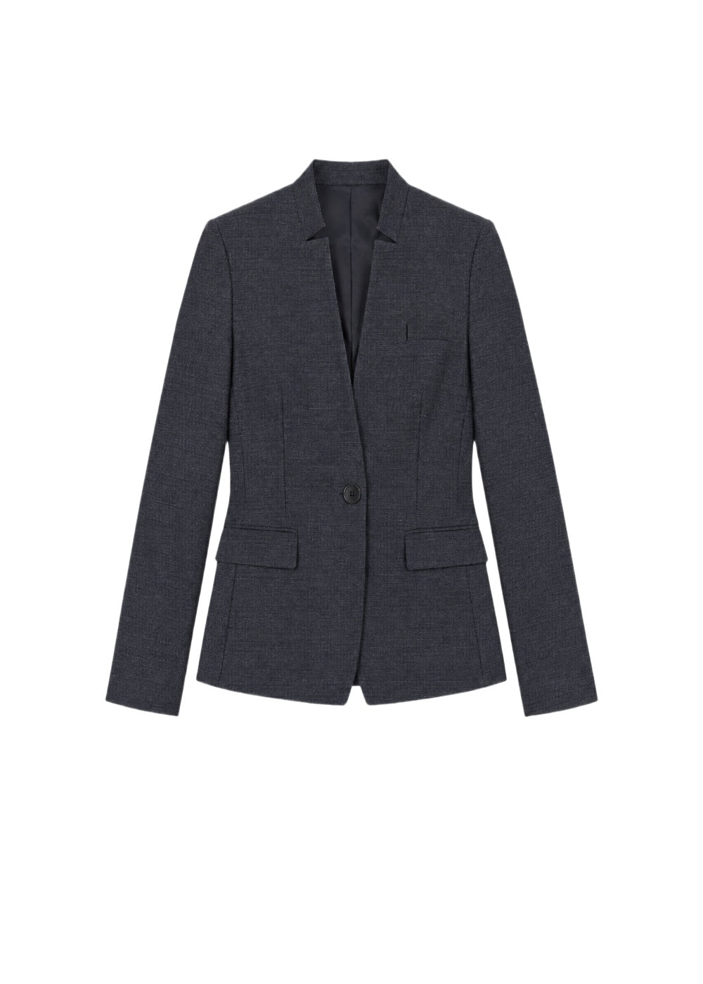 Fitted button-up wool jacket - Grey