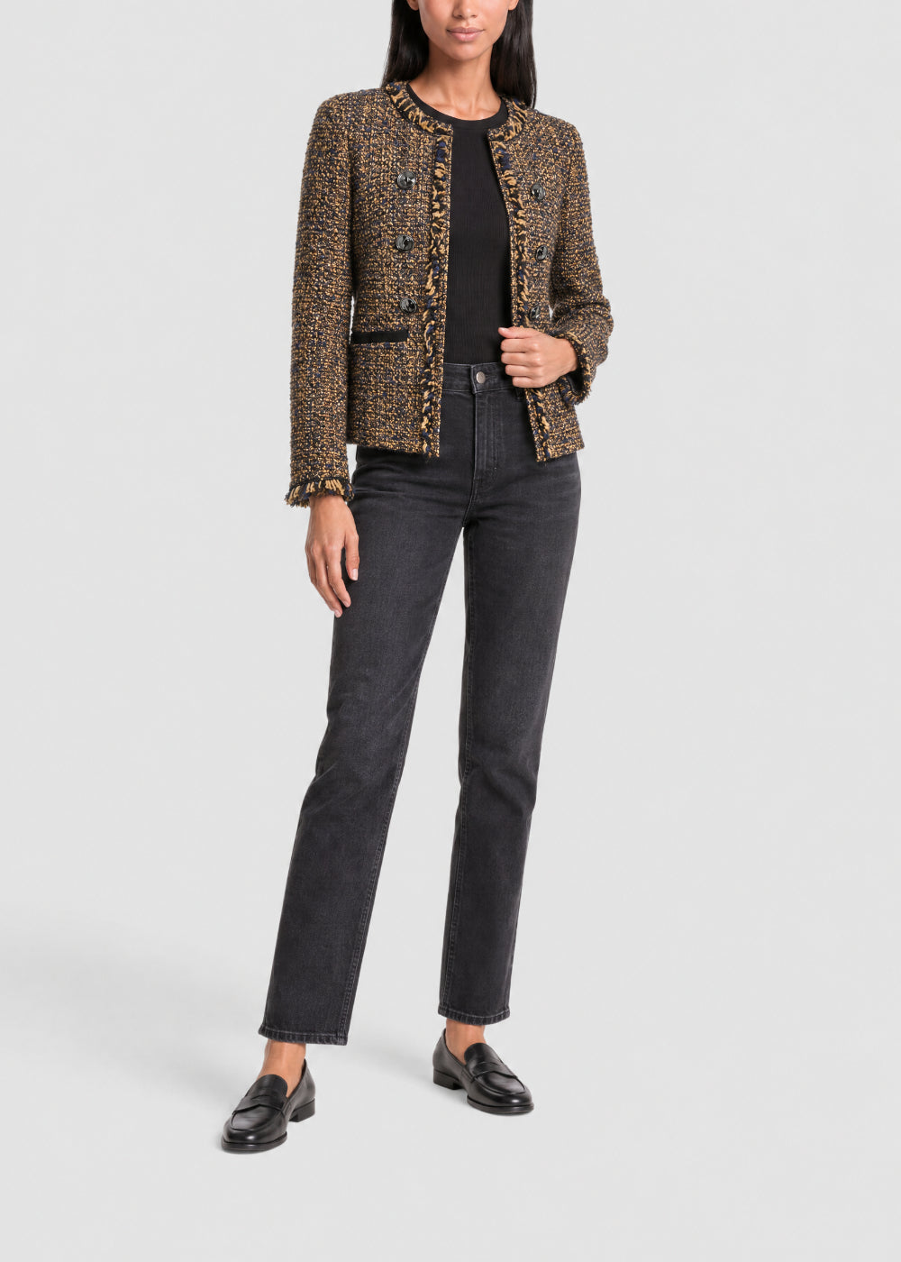 Textured cropped jacket - Multicoloured