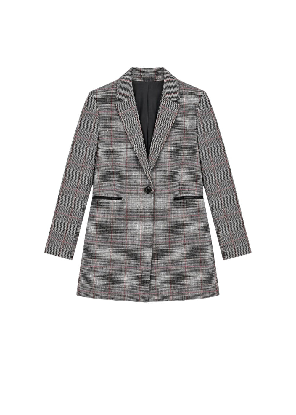 Wool jacket with a Prince of Wales check pattern - Grey