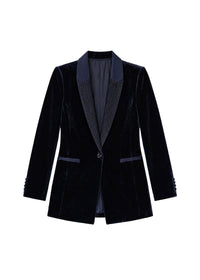 Velvet jacket - Navy blue