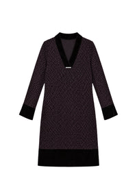 Robe à détails contrastant - Grenat