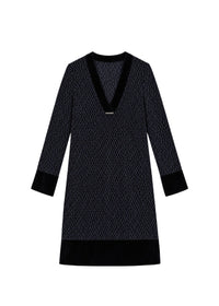 Robe à détails contrastant - Marine