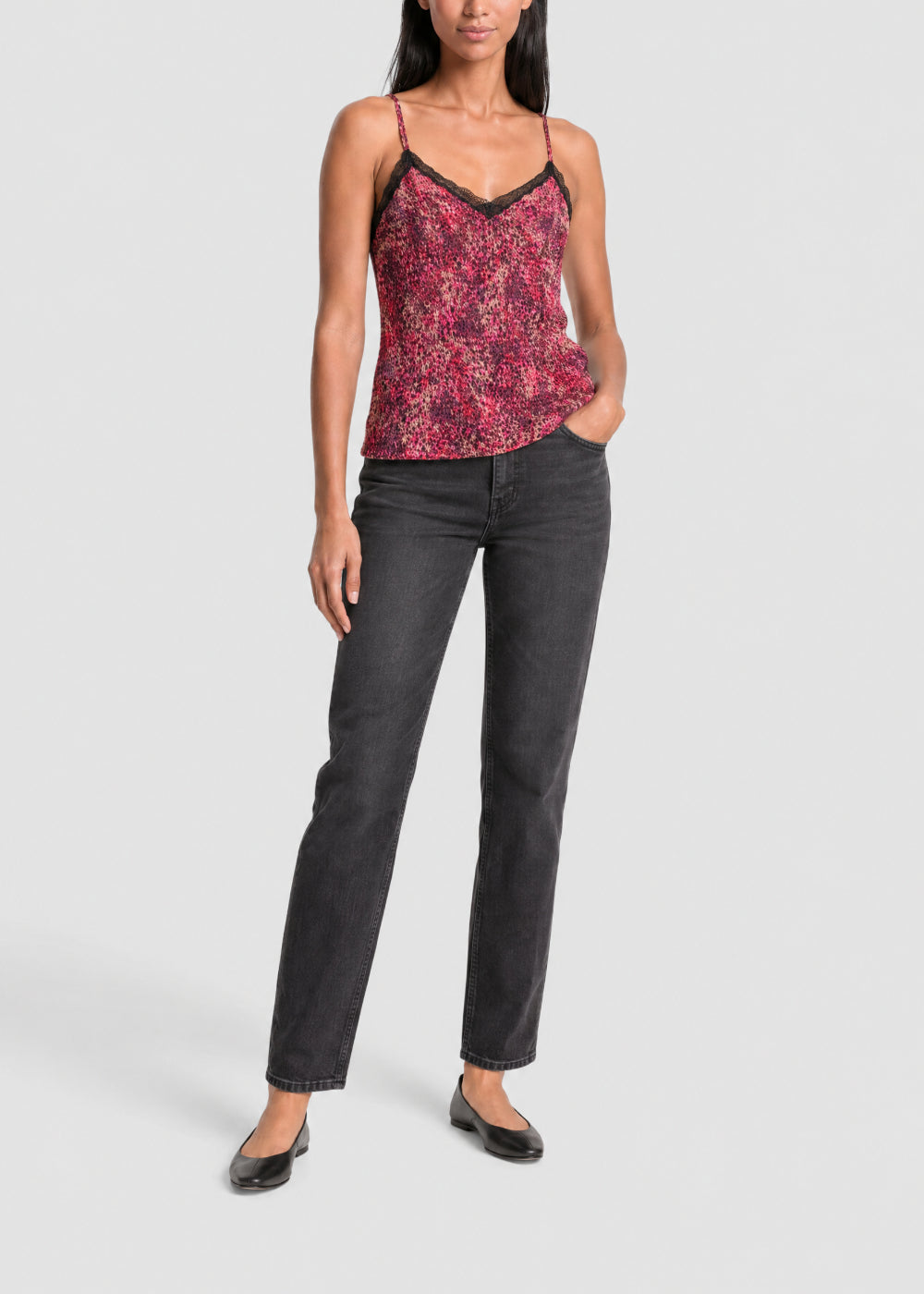 Caraco à motif jacquard - Fuschia