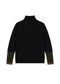 Wool & cashmere roll-neck jumper - Black