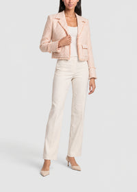 Textured cropped jacket - Coral