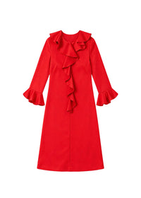 Robe courte volantée - Orange Vif