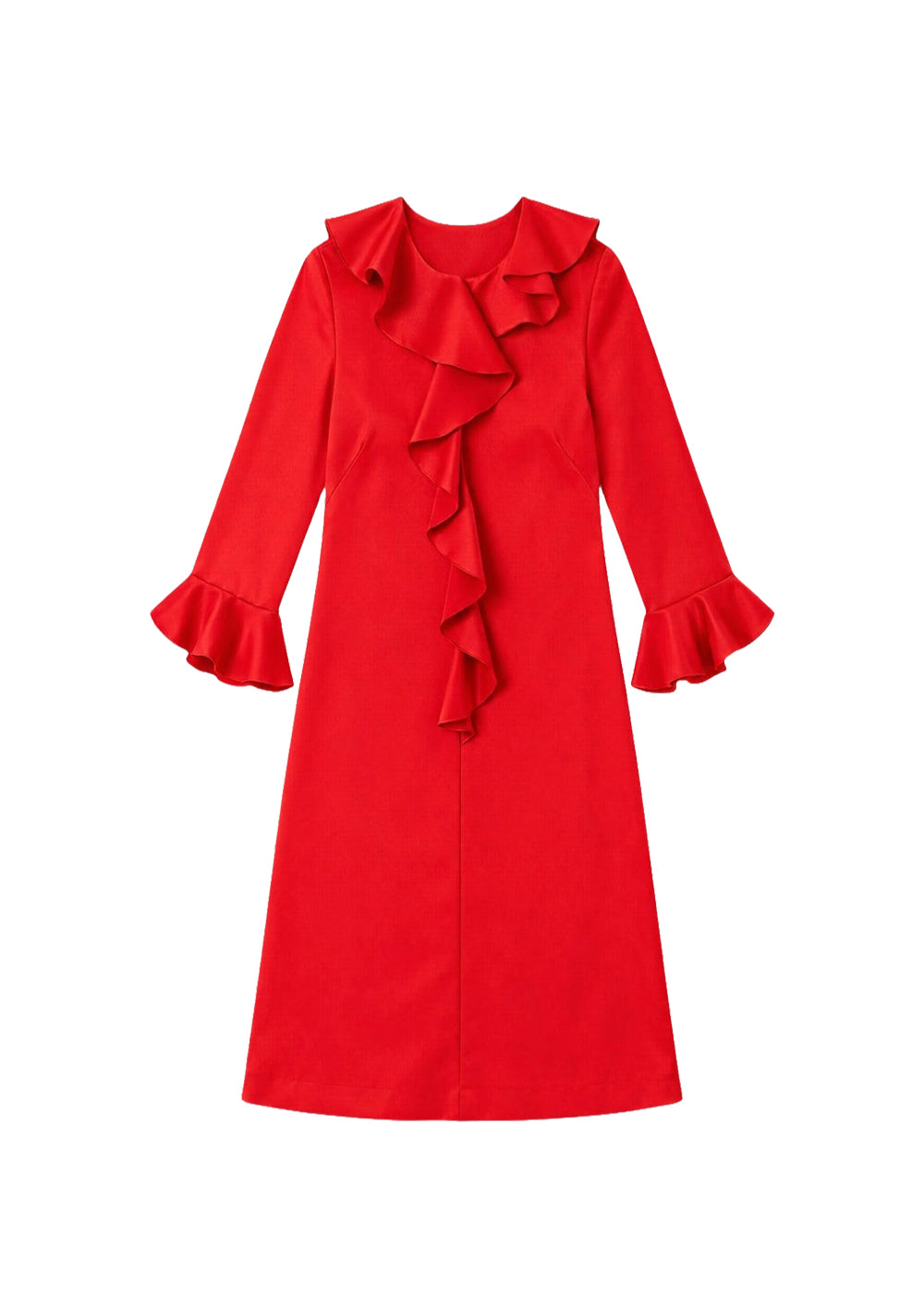 Robe courte volantée - Orange Vif