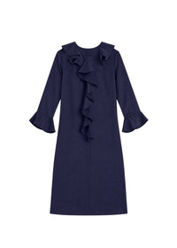 Robe courte volantée - Marine