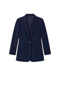 Fitted button-up jacket - Navy