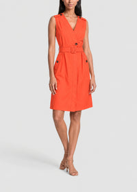 Sleeveless wrap dress - Bright Orange