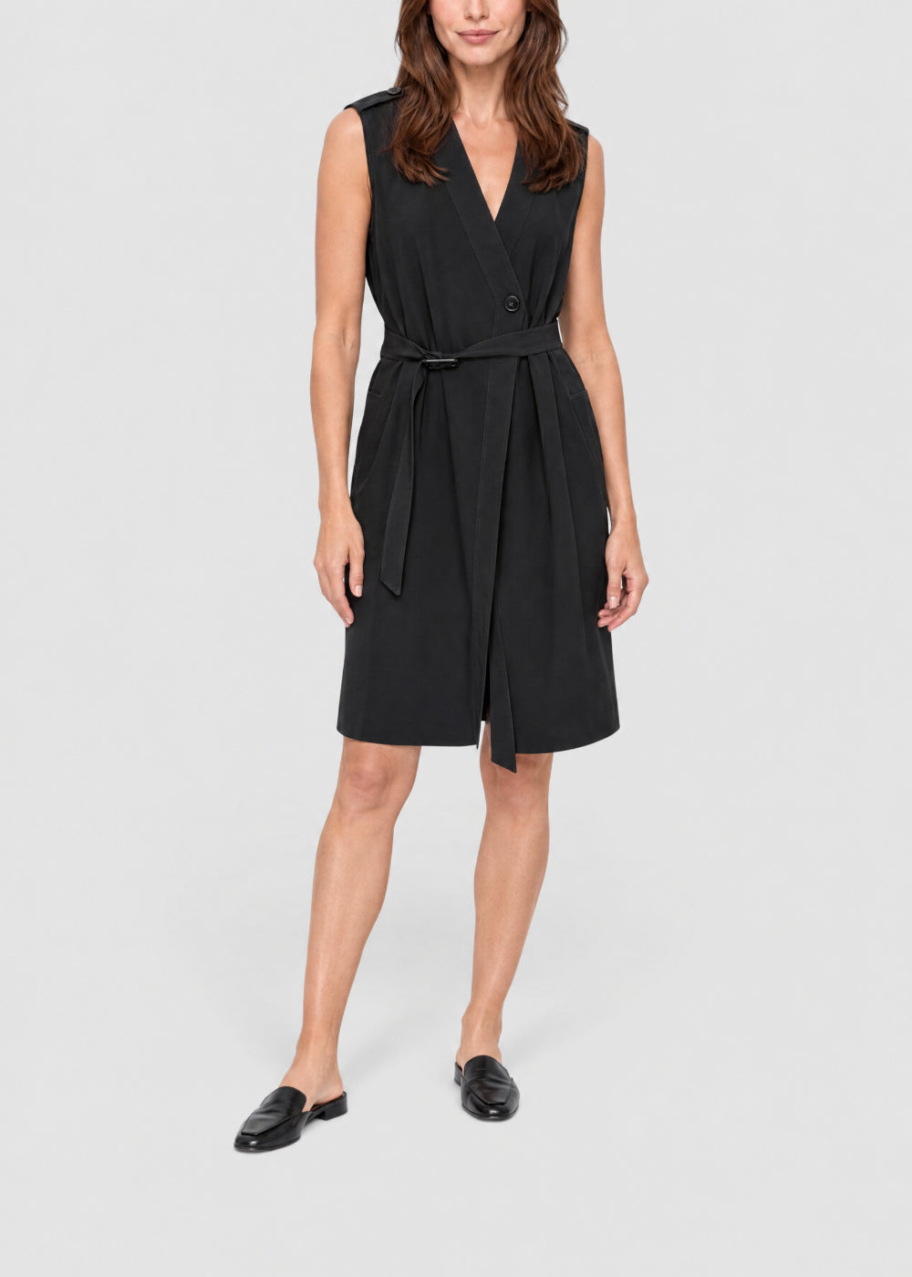 Robe croisée sans manches - Marine