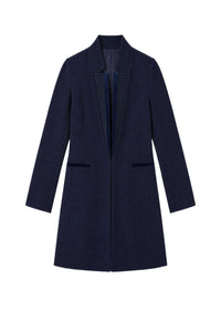 Long fitted wool coat - Navy