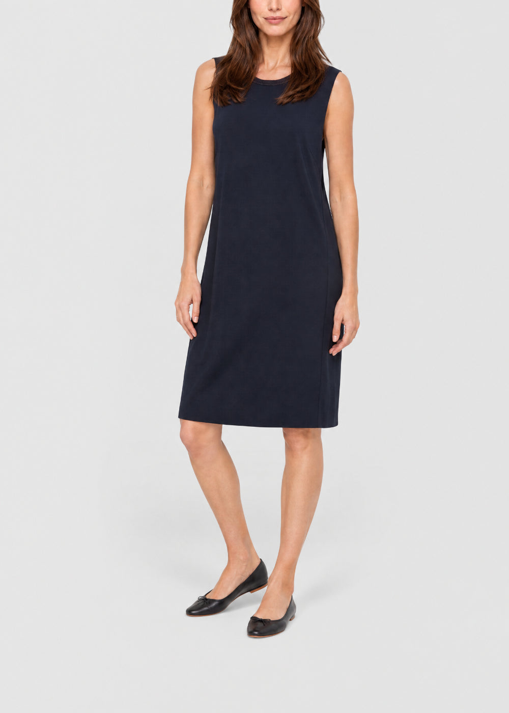 Straight-cut sleeveless dress - Navy