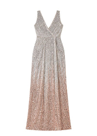 Robe longue à sequins - Rose Pâle