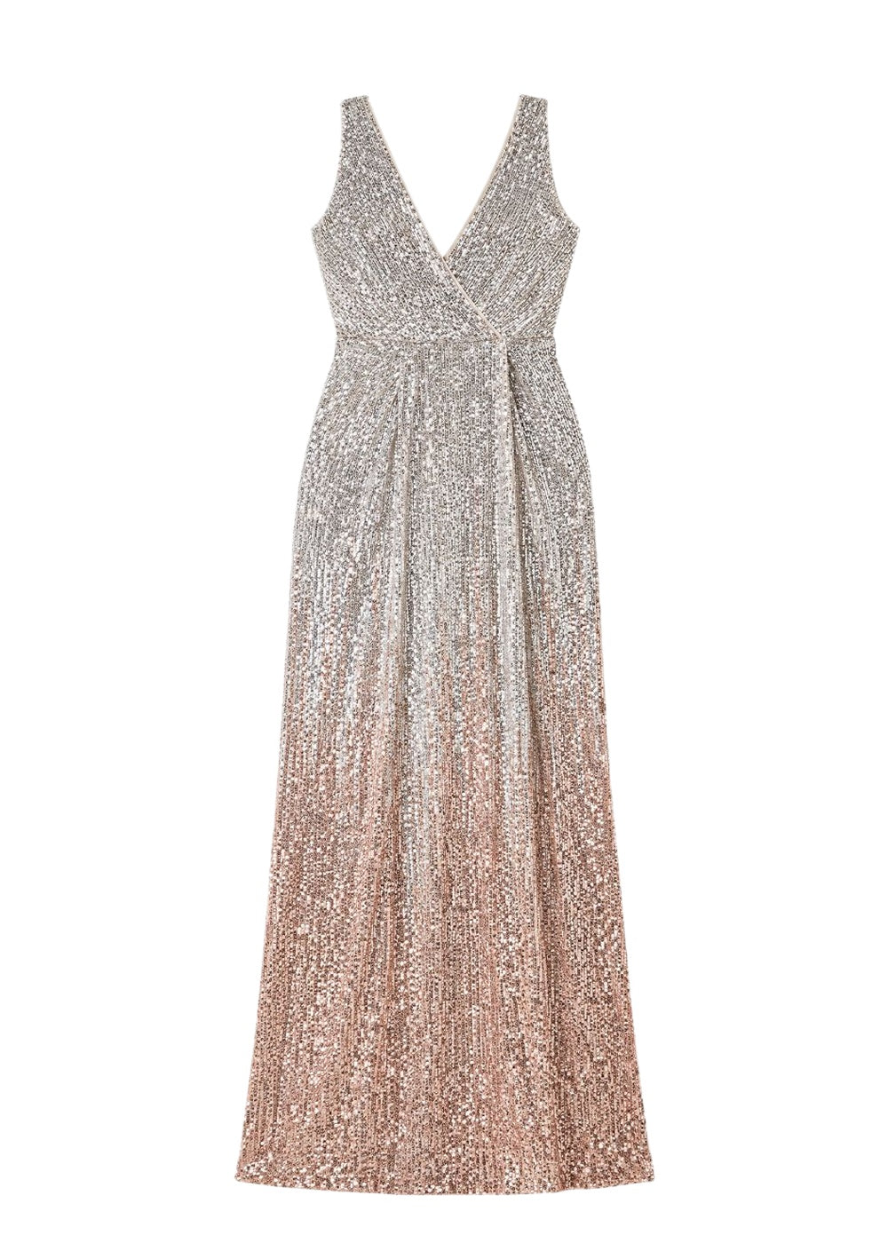 Robe longue à sequins - Rose Pâle