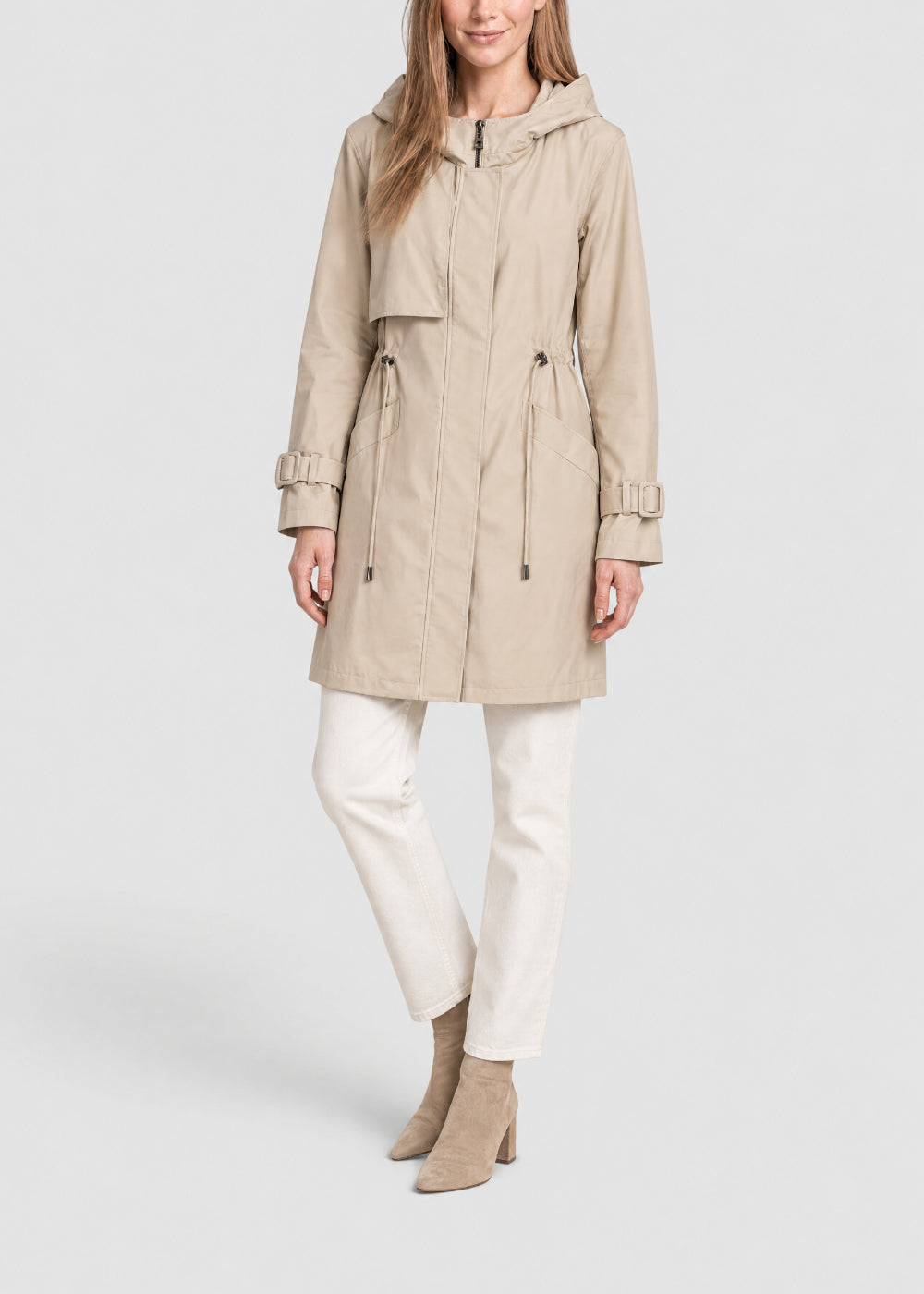 Hooded raincoat - Beige