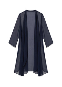 Silk muslin cape - Navy blue