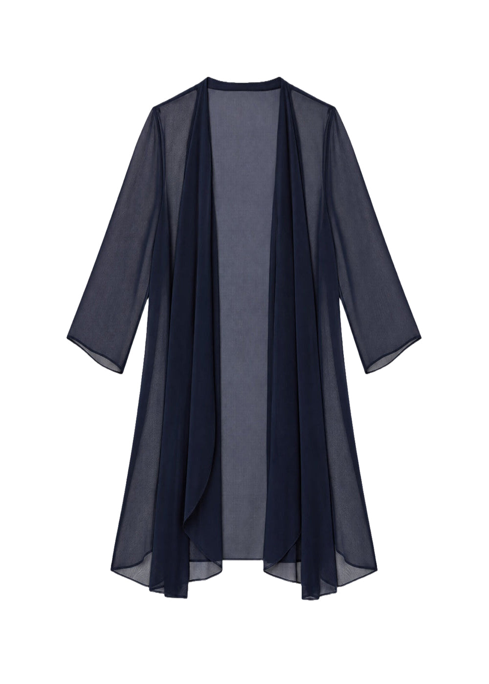 Silk muslin cape - Navy blue