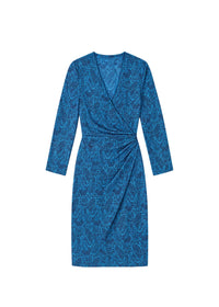 Robe coupe portefeuille - Bleu