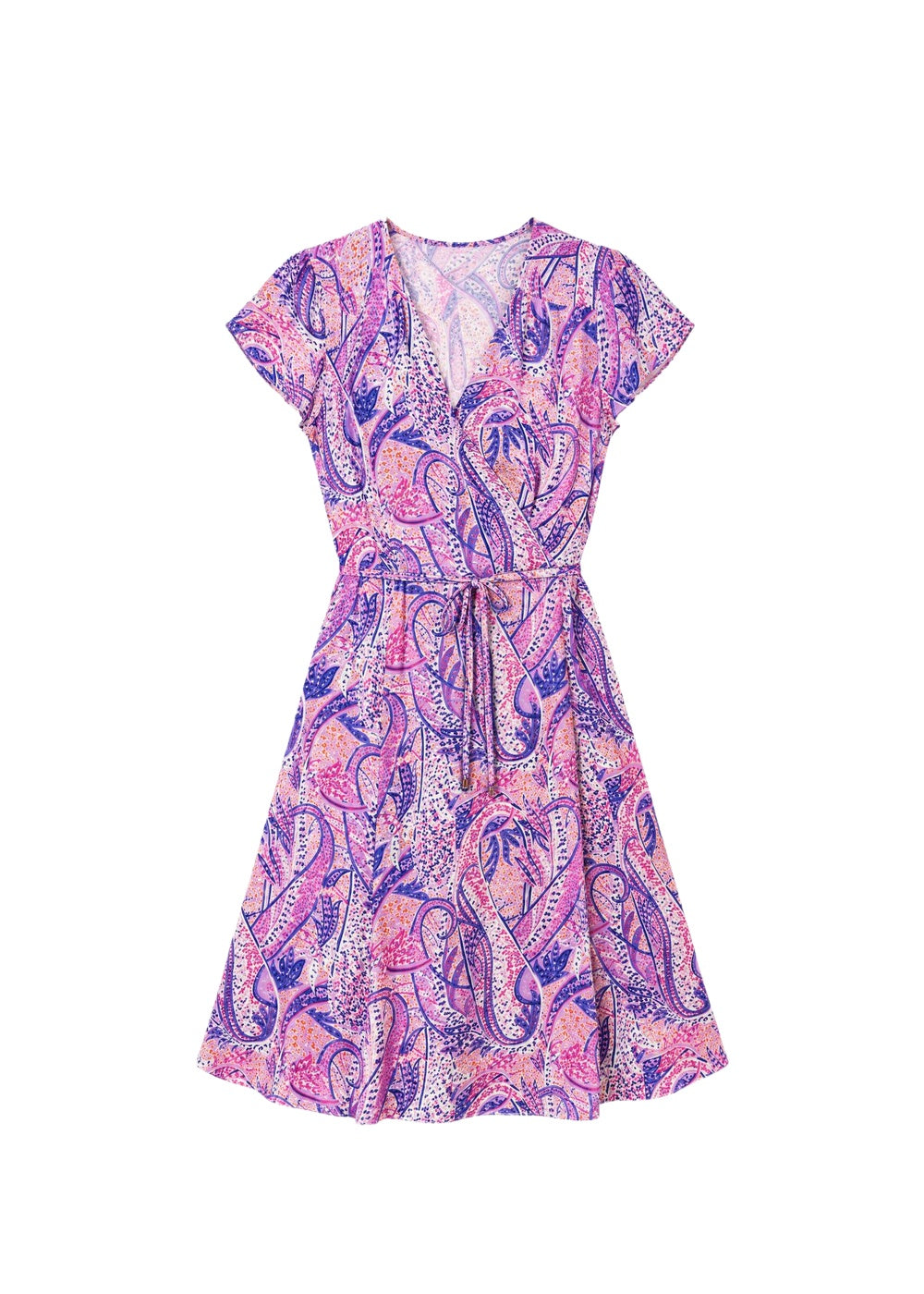Wrap dress with belt - Purple