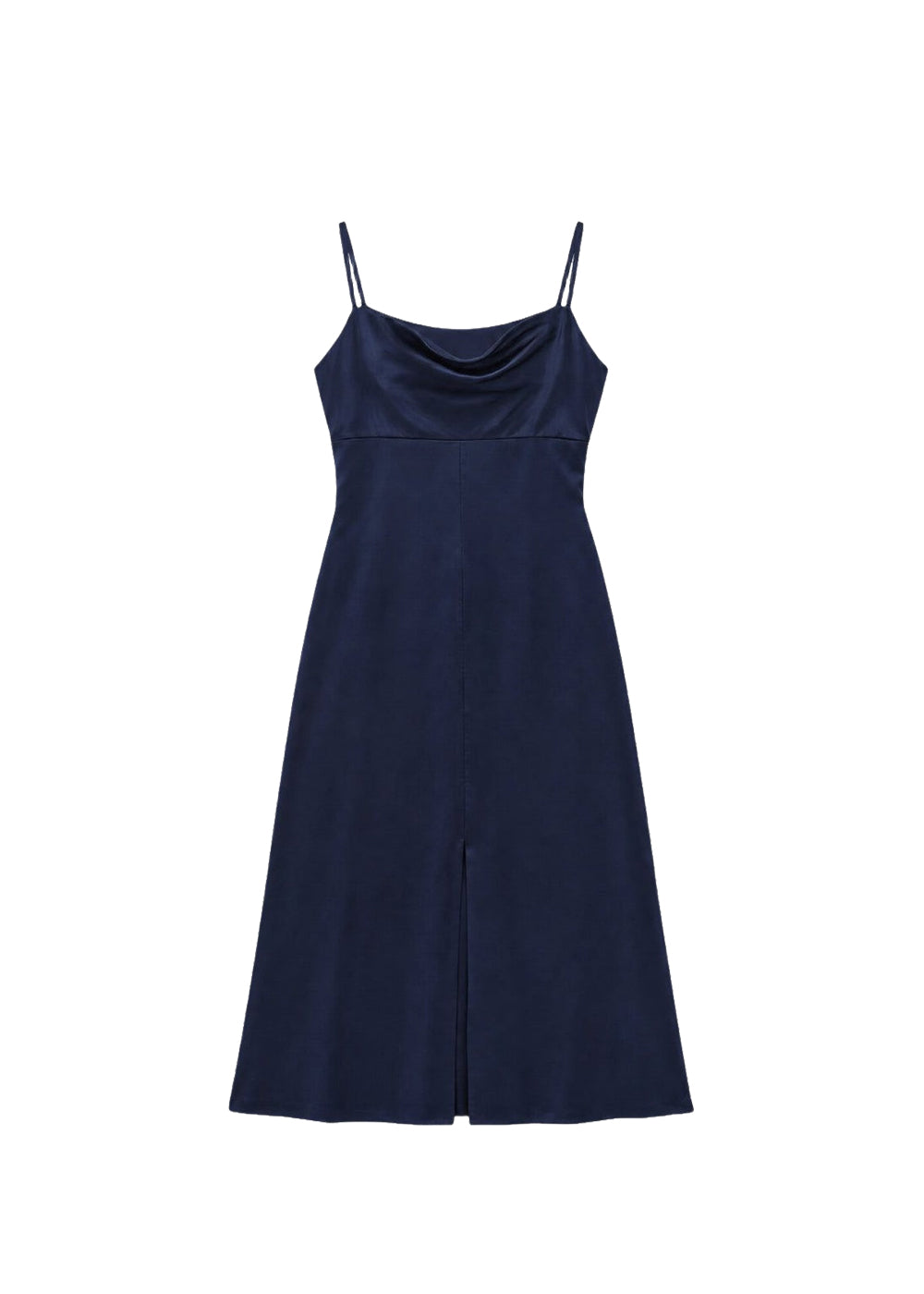 Robe à fines bretelles en soie - Marine
