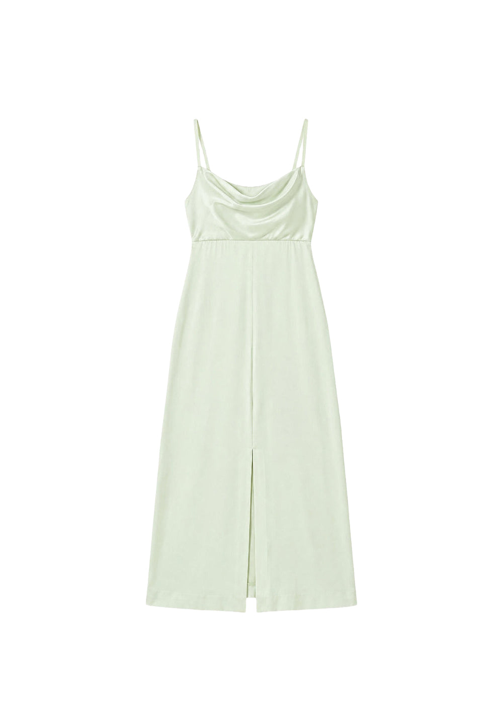 Robe à fines bretelles en soie - Vert Pâle