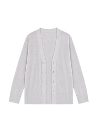 Long wool cardigan - Concrete