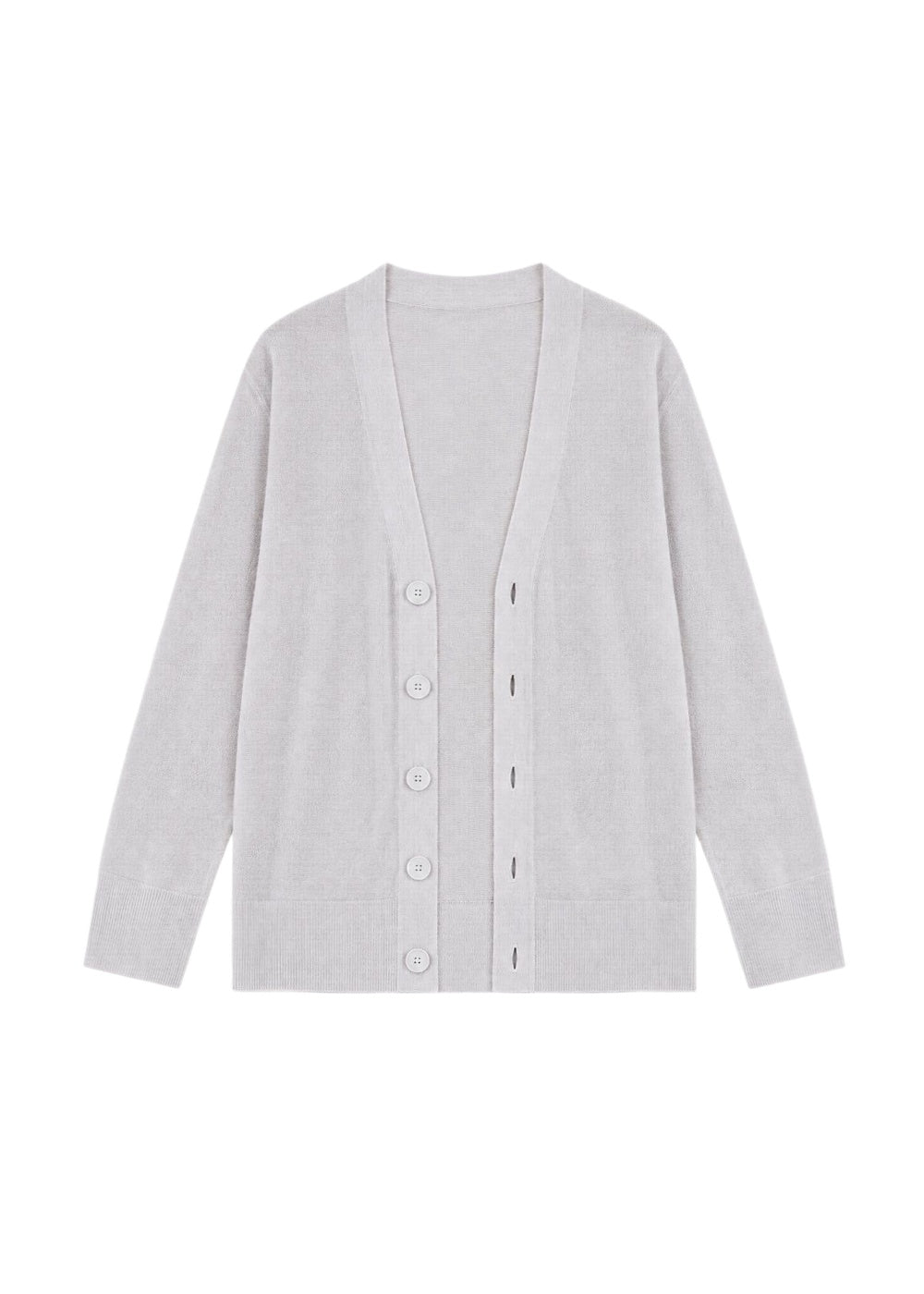 Long wool cardigan - Concrete