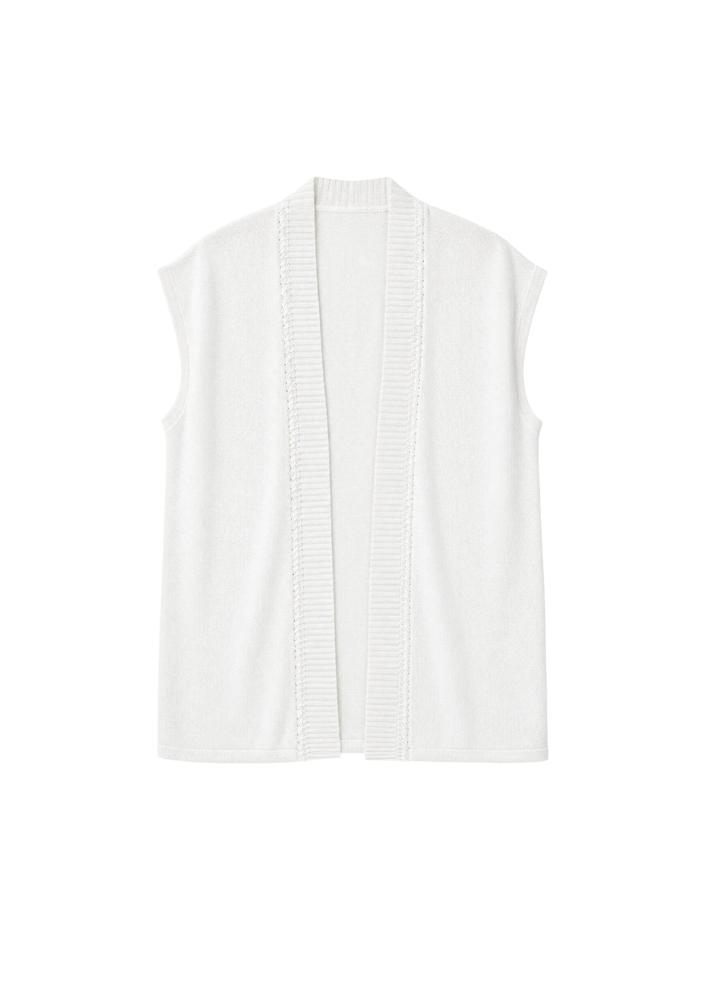 Sleeveless cardigan - Optical White
