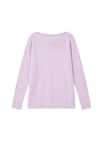 Pull col bateau en soie - Violet Pâle
