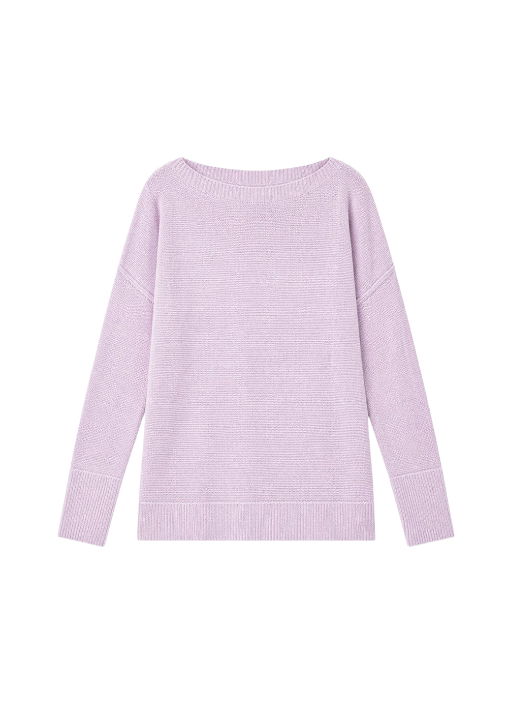 Pull col bateau en soie - Violet Pâle