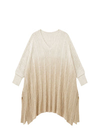 Tie-dye poncho jumper - Beige