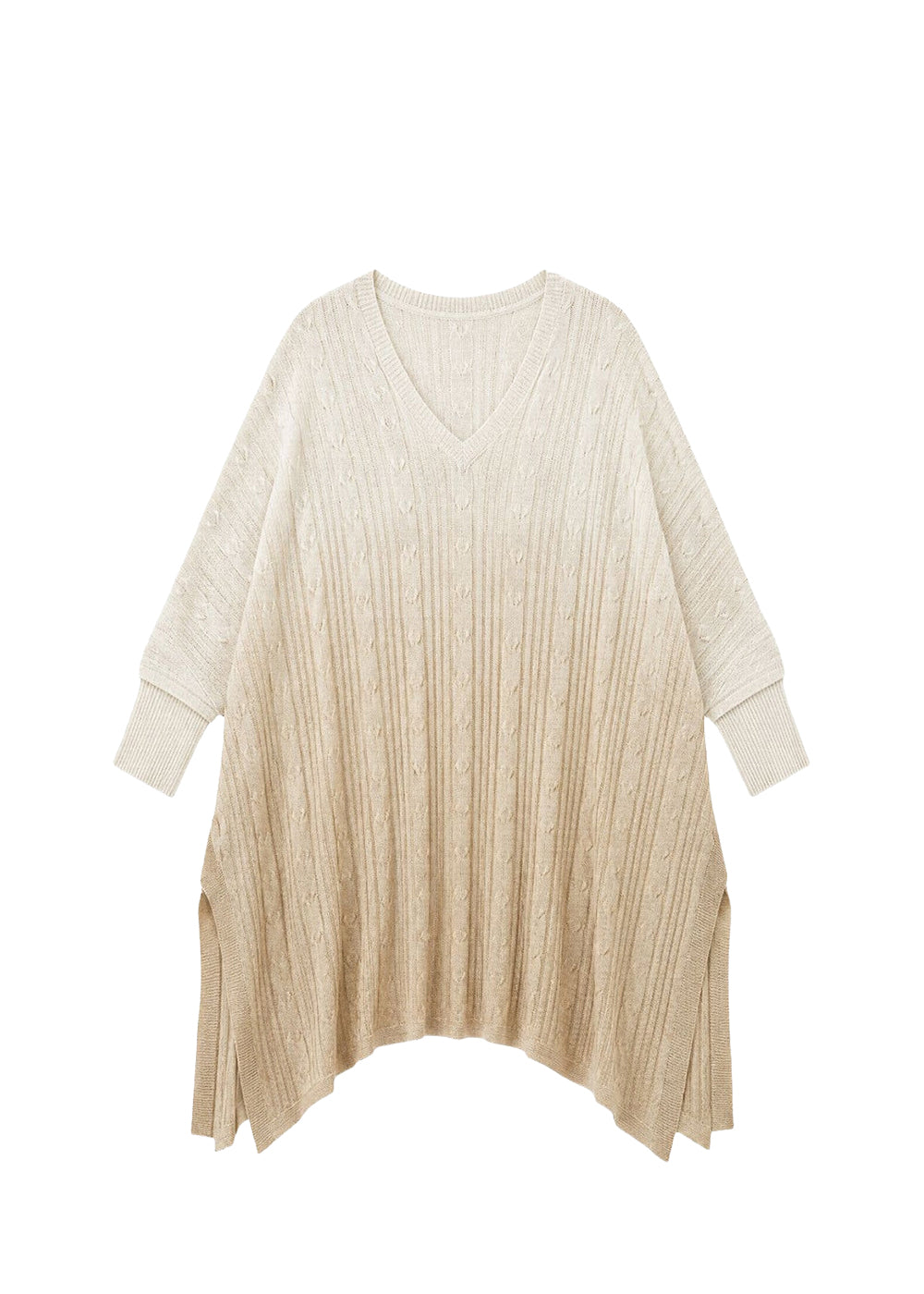 Tie-dye poncho jumper - Beige
